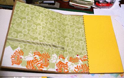 Inside a large card I made showing a few layers of cardstock and designer paper