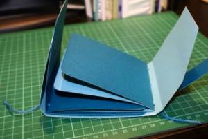 Picture of a Handmade Paper Album using cardstock with a different coloured core.
