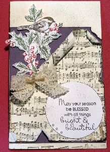 A Christmas card using handmade music background 