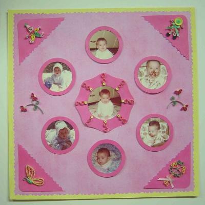 Baby Photos with Quilled Embellishments