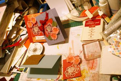 My work desk during card construction!