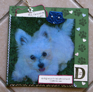 dog scrapbook, album, papercraft, Mod Podge