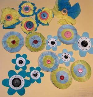 scrapbook flowers, felt flowers, papercraft, Big Shot