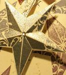 I embossed my 3-D star shape in gold to make this decorative paper element. Christmas Star
