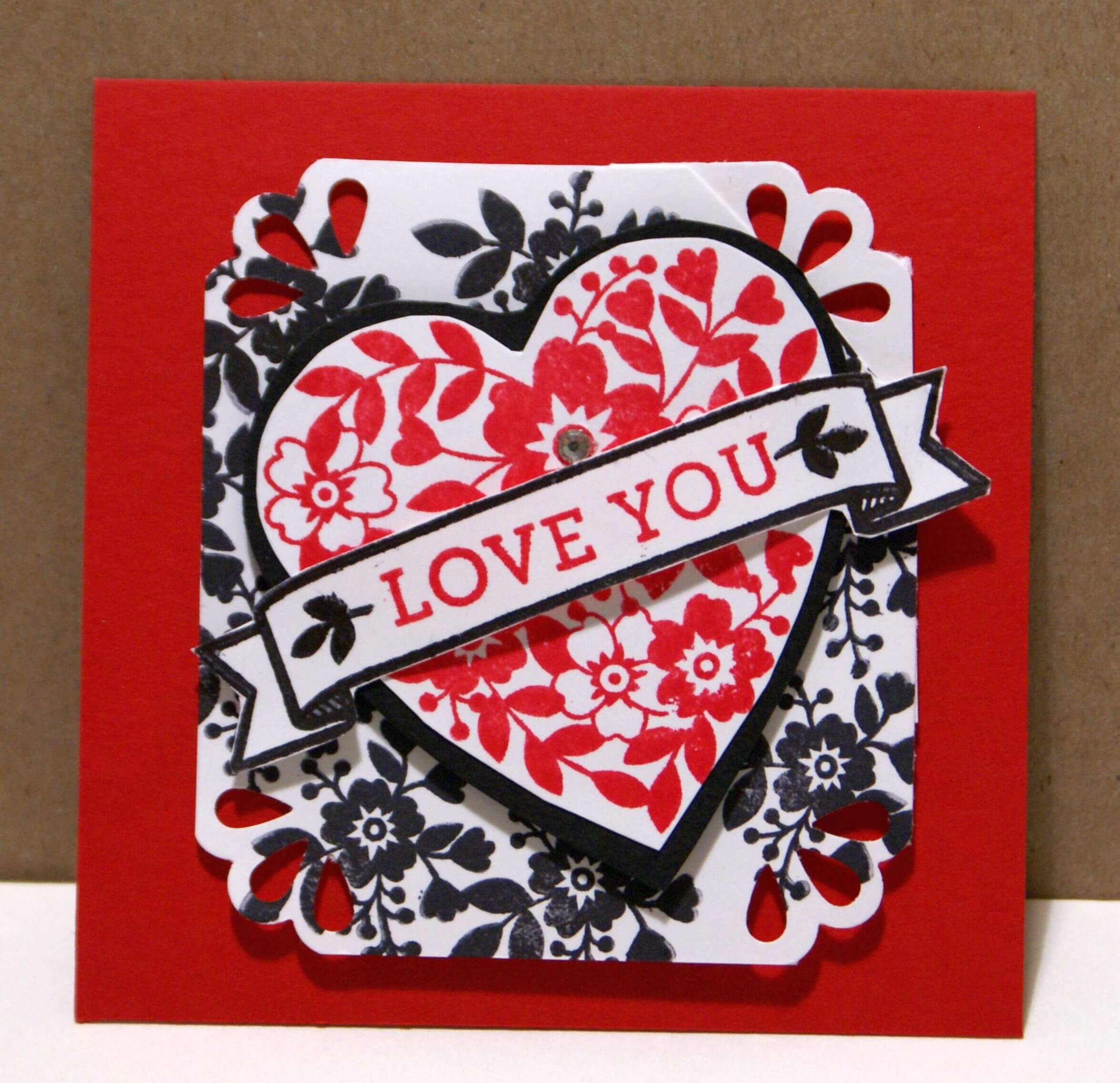 Die Cut Hearts Easy Valentine Card