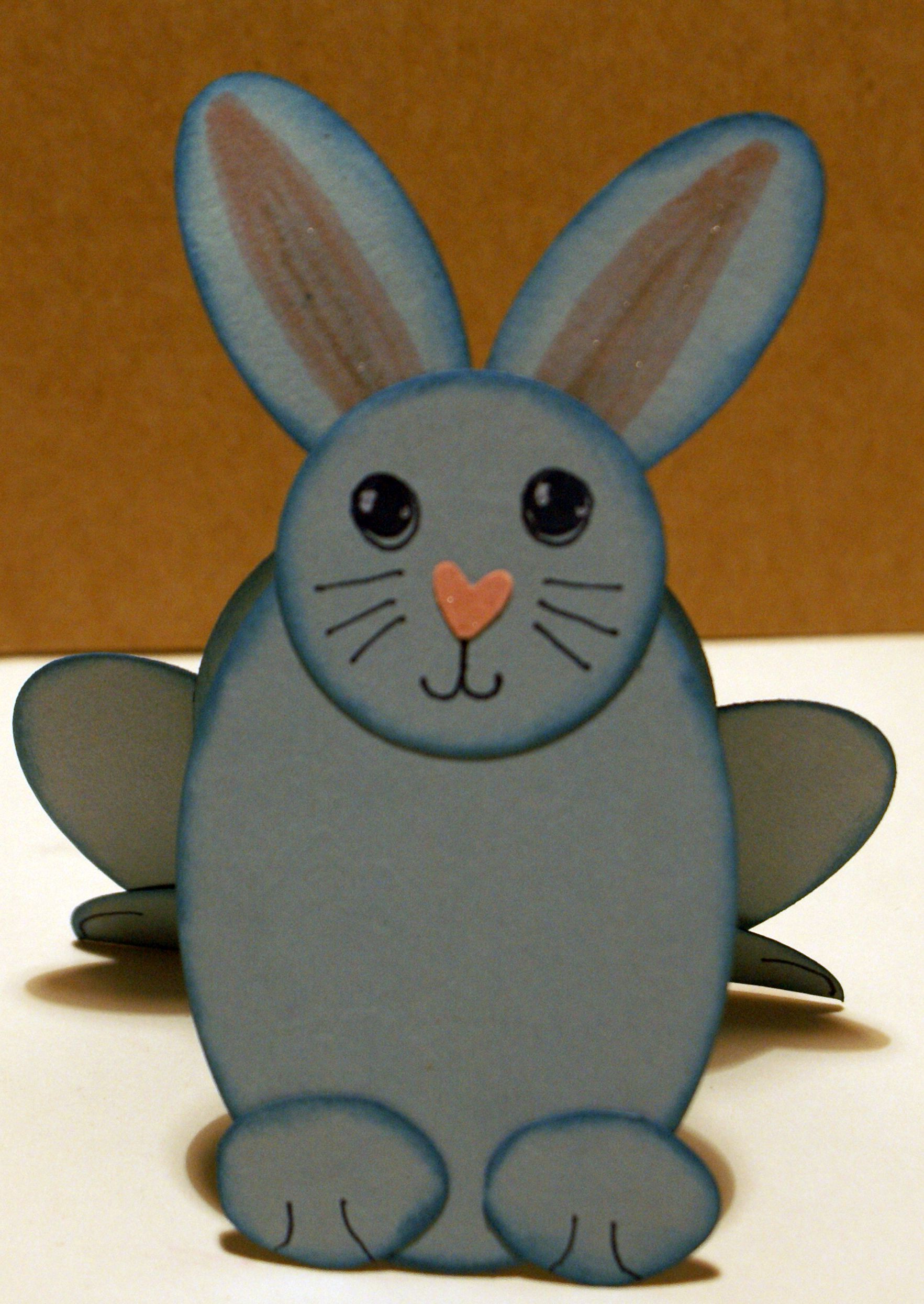 Punch art paper bunny closeup.