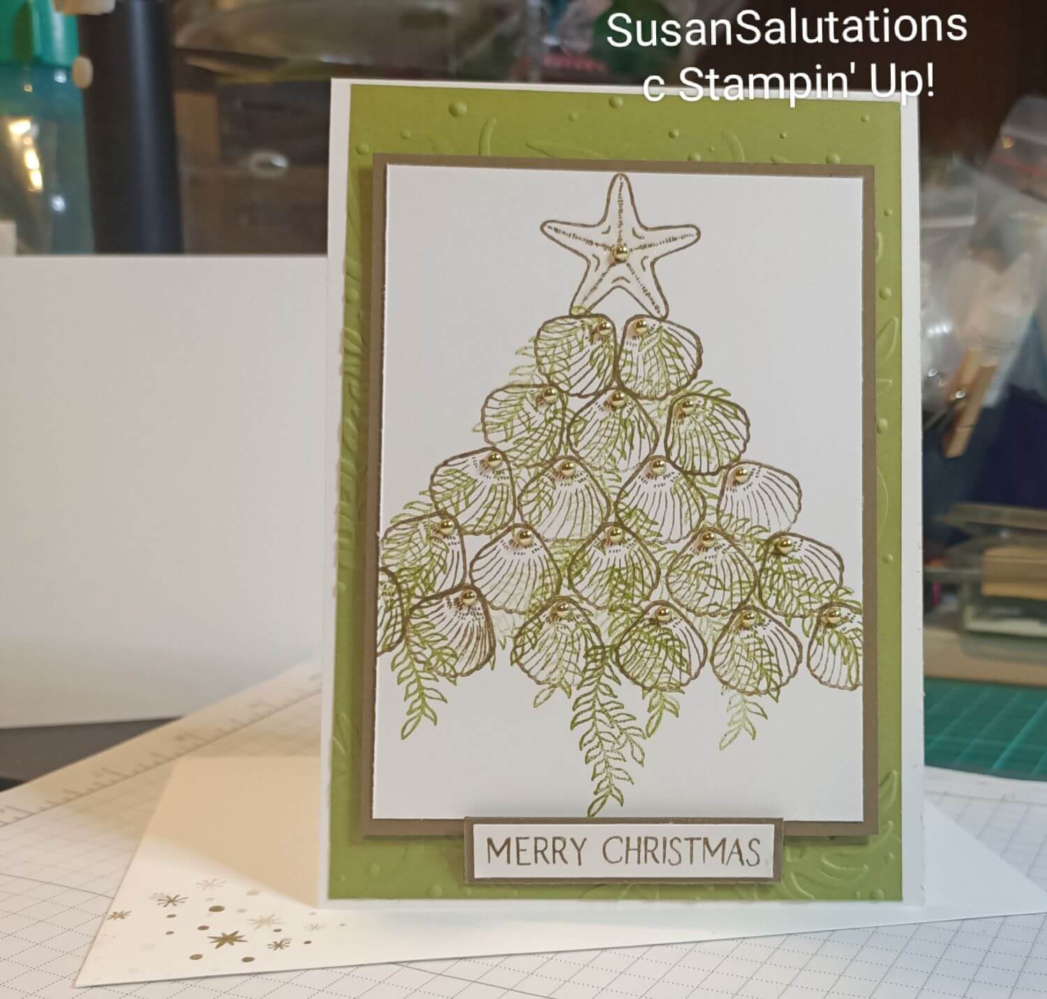 Christmas Seashell Tree card