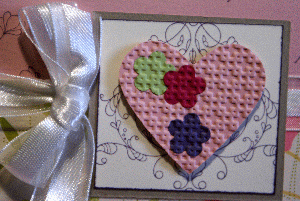 mothers day hearts, handmade greeting card, Big Shot, embossing folder