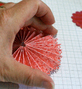 fan fold flower, greeting card, handmade, designer paper