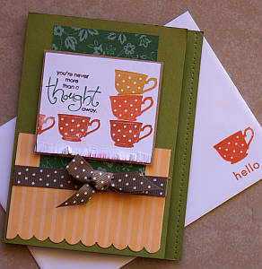 thinking of you card, handmade greeting cards, papercraft, rubber stamping