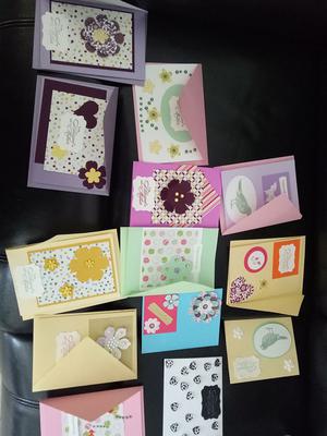 A group of cards made by crafters