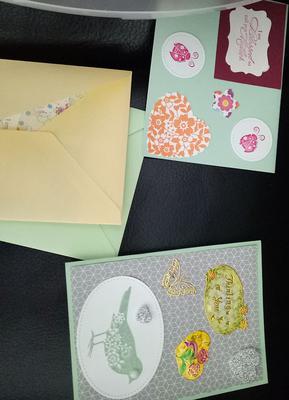 A group of cards made by crafters