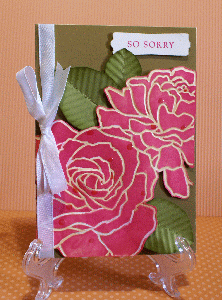 Finished Manhattan Rose card in Melon Mambo and So Saffron