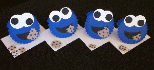 Cookie Monster cards made with the Scallop Circle die