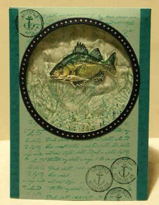 I made a watery card with the By the Tide stamp set here
