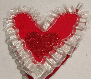 Decorated heart-shaped box lid