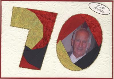 70th Birthday Card using Iris Folding Technique