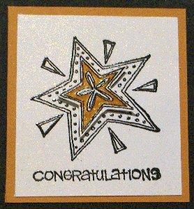 A closeup of the center of the card