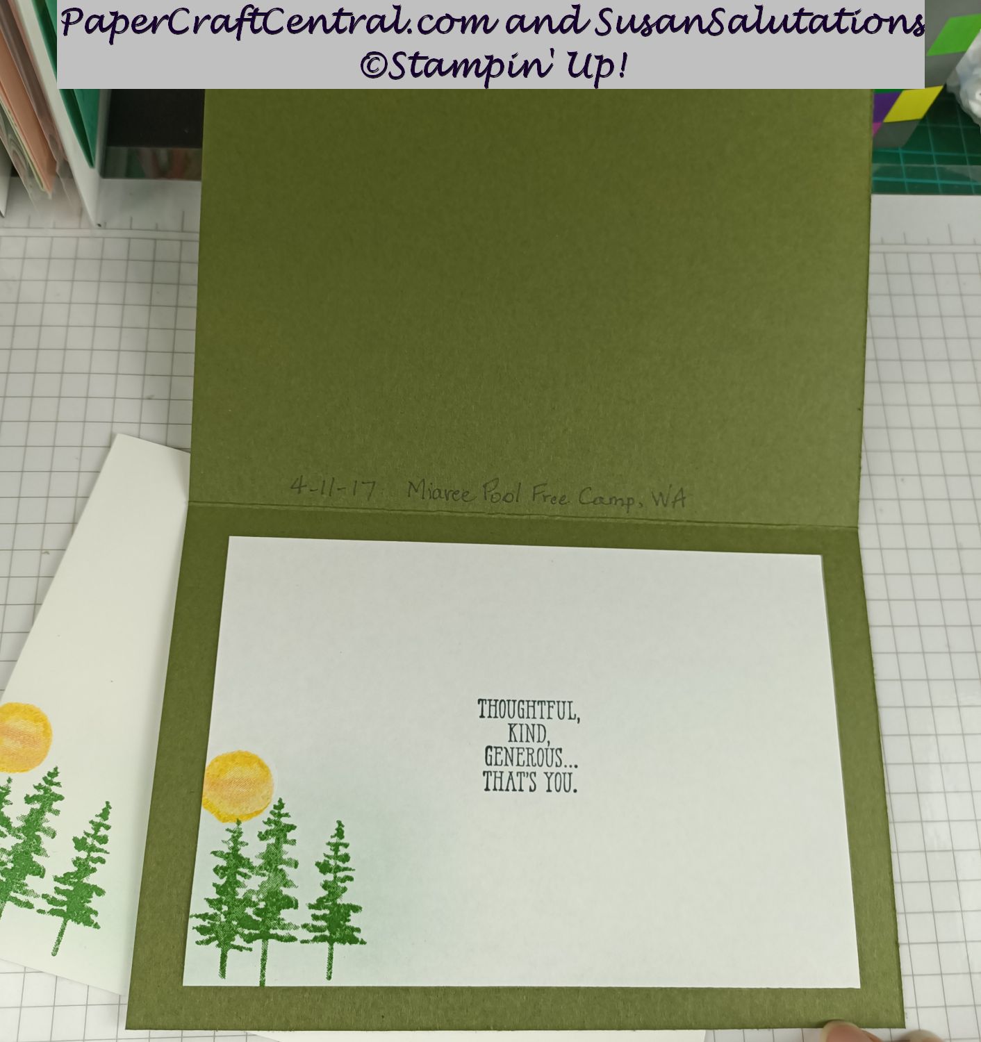 I added the details of where and when I took this photo inside my card, along with a stamped sentiment and images. Using your own photos to make your own cards feels very creative! Rooted In Nature meets Well Said