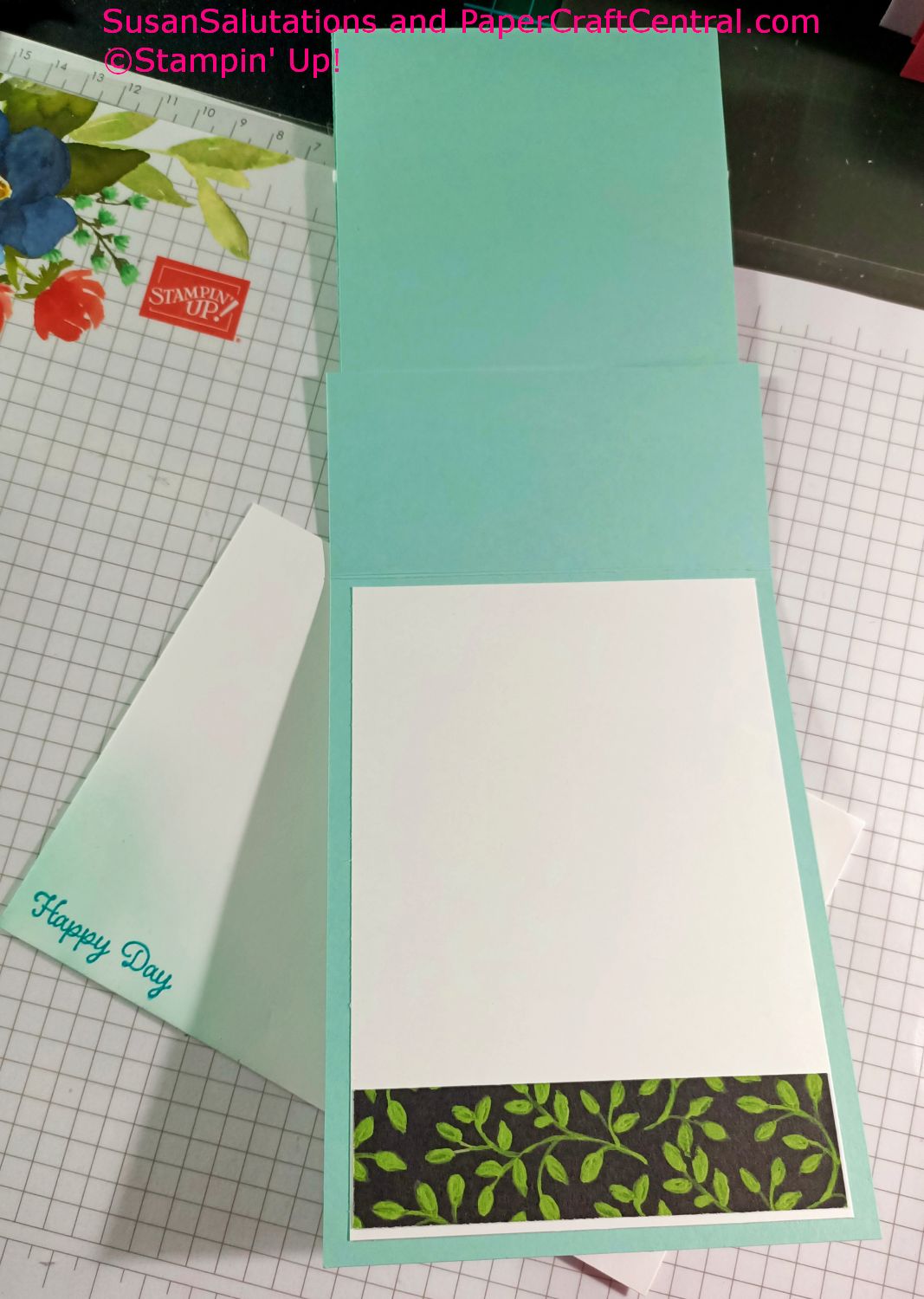 Here's what the inside of my birthday card looks like. I used up a spare bit of designer series paper to dress it up. Itty Bitty Birthdays Card