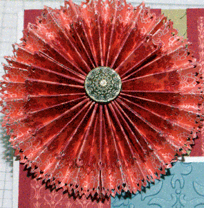 fan fold flower, greeting card, handmade, designer paper