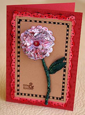 A layered flower card