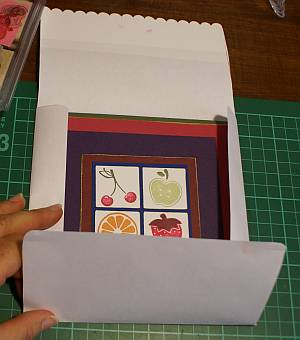 Sample of a handmade envelope for a square card