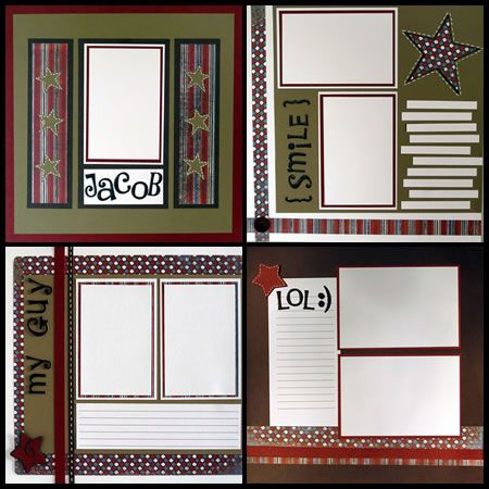 simple scrapbook layouts, die cut, album, scrapbooking